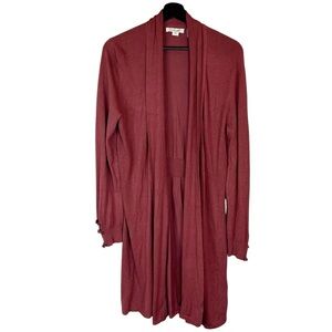 EUC Simply Noelle Terracotta Open Front Drapey Long Cardigan